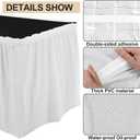 8 Pieces White Plastic Table Skirts 14 Feet x 29 Inch for Rectangle Tables Fitted Tablecloth Disposable Table Cover for Birthday Party, Events, Banquette Baby Shower