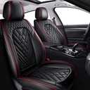 Car Seat Covers Front Seats for Chevrolet Camaro 2000-2024, Waterproof Nappa Leather Car Seat Cover with Memory Foam, Full Coverage&360° Protection Car Seat Covers Sets (2 Seat,Black&Red)