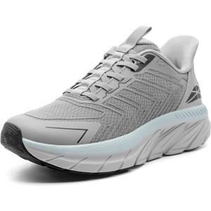 ALLSWIFIT Women's Slip On Walking Shoes Running Comfortable Tennis Breathable Non Slip Athletic Gym Workout Cross Training Fashion Sneakers, Size 8.5, Grey