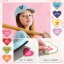 Juexica 24 Pcs Heart Shaped Iron on Patches Glitter Chenille Love Applique Embroidered Appliques Valentine's Day Transfers Sew on Fabric Patch for Clothes Jackets Backpack Hat Decoration(Bright)