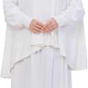 Prien Soft Prayer Dress For Women, Muslim Abaya Hijab Set, Long Turkish Cotton Praying Outfit, Islamic Clothes For Ramadan (White), One Size