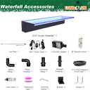 LONGRUN Waterfall Spillway, APP Control Multi-Color LED Light Outdoor Pool Fountain, Acrylic Water Spillway Koi Pond Waterfalls Fountains Kit for Garden Patio Swimming Pool Decoration-23.6"