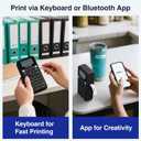 SUPVAN E11 Bluetooth Label Maker Machine with 4 Tapes, Support Keyboard & App with 30+ Fonts and 660+ Icons, Rechargeable Inkless Labeler for Home, Kitchen, Office, School, Organization, Black