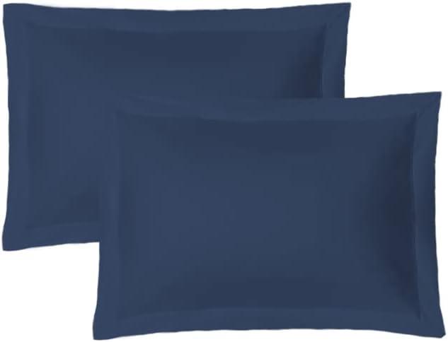 iMaylex Soft and Breathable 100% Egyptian Cotton Envelope Pillow Shams, Silk Like and Cozy Decorative Pillow Covers, Set of 2, Navy Blue, King