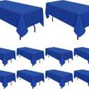 10 Pack Royal Blue Tablecloth 60 x 102 Inch Polyester Table Cloth for 6 Foot Rectangle Tables, Stain and Wrinkle Resistant Washable Table Cover for Kitchen Wedding Banquet Restaurant Party