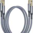 6.35mm TRS Instrument Cable 3.3FT 2-Pack, Straight 1/ 4 Inch Male Jack Stereo Audio Interconnect Cord, 6.35 Balanced Lead Line for Electric Guitar, Bass, Keyboard, Mixer, Amplifier, Amp, Speaker, Equalizer