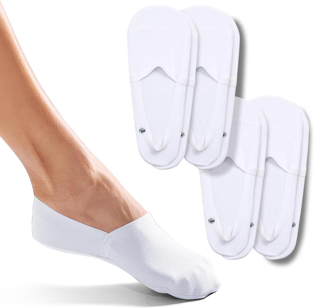 ONDO Organic No Show Cotton Socks – Invisible, Non-Slip, Soft Comfortable Toe – Men & Women – 4-Pack