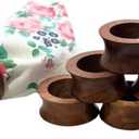 Napkin Rings Dining Table Napkin Holder, Classic Everyday Use Thanksgiving, Christmas Napkin Rings Buckles,Festive Party Gift Farmhouse for Table (Set of 12, Brown Concave)