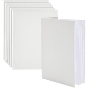 Paper Junkie 6 Pack 8.5x11 inch White Blank Hardcover Books for Kids to Write Stories, Unlined Scrapbook and Journal - 18 Sheets/36 Pages Each