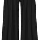 CIDER Women’s Plus Size Fashion Wide Leg Pants Palazzo Flowy Elastic Waist Pants with Pockets L