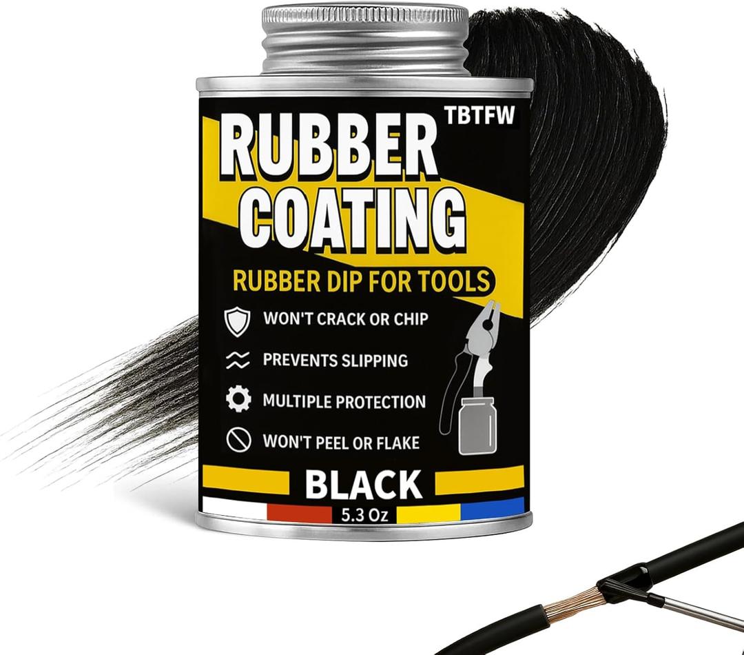Liquid Rubber, Black Peelable Liquid Rubber Coating, Waterproof, Flexible, Breathable, Suitable for DIY Tool Repair(5.3 Oz)
