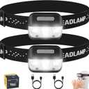 Headlamp Rechargeable, Super Bright LED Head Lamp, Waterproof Outdoors Headlight Flashlight, Adjustable headlamps for Adults and Kids,Cyclin 2pack