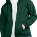 Hanes Mens Hoodie, Ecosmart Fleece Full-zip Zip-up Hooded Sweatshirt For Athletic-hoodies, Deep Forest, Small US