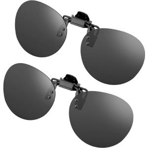 SPLAKS Clip-on Flip Up Polarized Sunglasses Rimless Over Prescription Glasses for Men Women