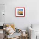 Wyooxoo 20x20 Picture Frame Red Made of Solid Wood Photo Frames Display Pictures 16x16 with Mat or 20x20 Without Mat Colorful Frame For Horizontal Vertical Wall Mounting