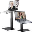 Laptop Stand for Desk, Ergonomic Sitting and Standing Laptop Riser for Notebook MacBook 11-17 InchesDJ Laptop Stand Adjustable Height from 7-15 Inches Aluminum(Black)
