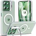 OWKEY Case for Motorola Moto G 2026/2025,Moto G Play 2026 Case, Magnetic Phone Case [with Camera Stand Guard] Anti-Fingerprint Translucent Matte Shockproof Protective Cell Phone Cover (Frosted Clear)