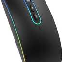 cimetech Wireless Mouse Bluetooth for Laptop, M01 Rechargeable Silent LED Computer USB Mice, [BT5.1 and 2.4G Receiver] Dual Mode Slim Sleek, Plug and Play for iPad Mac Chromebook Tablet PC Notebook