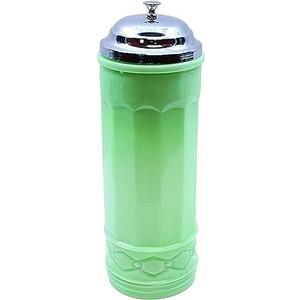 Tablecraft HJ714 Straw Jar with Metal Lid, Green