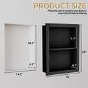 14'' * 18'' Recessed Medicine Cabinet Wall Niche Wood, 2-Tier Bathroom Niche Insert for Drywall, in Wall Shelf Medicine Cabinets Replacement, for Living Room, Bathroom Storage, Black