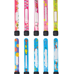 Pletpet 10 Pieces Child Safety ID Wristband, Adjustable & Waterproof Kids Id Bracelets, Reusable Identification Bracelet Wristbands for Boys and Girls Outdoor Activity