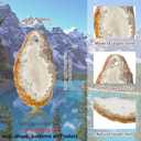 Hicarer 16 Pcs Agate Slices Polished Agate Slices with Holes Irregular Pendants Stone Bulk Drilled Geode Slivers for Christmas Women DIY Craft Gifts Jewelry Making(Grey)