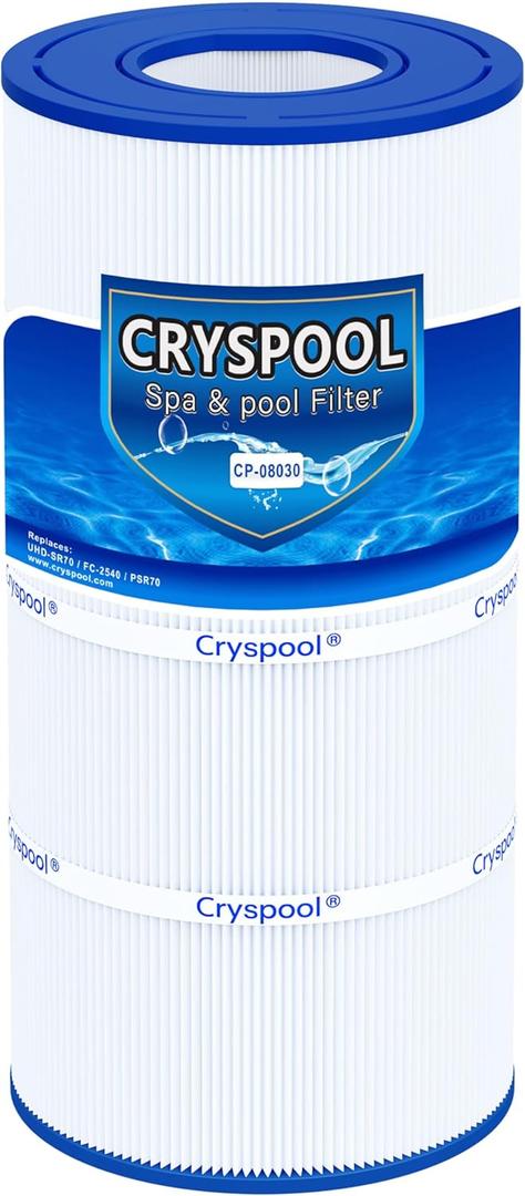 Cryspool 08030 Filter Compatible with UHD-SR70, PTM70, FC-2540, WC108-572SX, TX70, 72 Sq. Ft Pool Filter Cartridge, 1 Pack