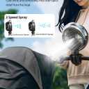 Misting Stroller Fan, 6000mAh Battery Operated Portable Fan with Light & 360 Pivoting, Personal Fans with Flexible Tripod for Baby, Office, Travel,Treadmill,Outdoors