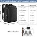 MATEIN Carry on Backpack, Extra Large Travel Backpack Expandable Airplane Approved Weekender Bag for Men and Women, Water Resistant Lightweight Daypack for Flight 40L, Black