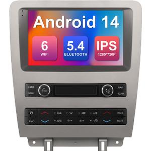 2+64G 9-inch Android 14 Car Stereo for Ford Mustang 2010-2014 IPS Touchscreen Screen Car Radio with Carplay & Android Auto Support Backup Camera GPS FM Navi BT SWC