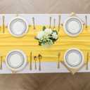 6Pack 9ft Chiffon Table Runner 14x108 Inch Sheer Romantic Table Runner for Wedding Birthday Party Bridal Shower Outdoor Decoration -Yellow