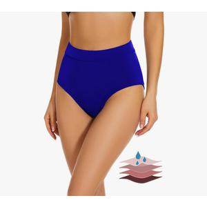 Leovqn Period Swimwear Bikini Menstrual Leakproof Swim Bottoms UPF 50+ Waterproof Brief Light Flow for Women Girls Teens L