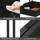 Printer Stand with Storage for Desk, with Fabric Drawer Desktop Printer Stand Shelf Organzier for Home Office, for Above and Under Desk Printer Table, Fax Machine Copier Scanner, Black