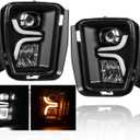LED Fog Lights with DRL and Turn Signals Fit for Dodge Ram 1500 2013-2018, Pickup Front Driving Fog Lamps Assembly Replacement Kit, DOT Certified, 1 Pair