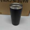 YOUKE OLA 16 Pack Stainless Steel Tumbler Bulk Insulated Vacuum Travel Mug Powder Coated Coffee Mug Gift for Laser Engrave, 20oz Black