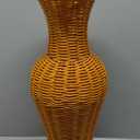 Rattan Woven Flower Vase - Elegant Rattan Vase Home Decor for Dried Flowers - Artificial Wicker Floor Vase for Home Office Decoration, Rustic Boho Design, 45X19cm/17.71X7.48inch