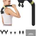 Dual Head Massage Gun Deep Tissue 3-in-1 Back Massager with Detachable Extension Handle for Hard-to-Reach Areas, Gym & Home Use for Men and Women