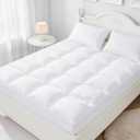 Aemicion Queen Size Mattress Topper, Luxury Fluffy Cooling Mattress Pad for Back Pain Relief, Easy to Clean, Box Sewing Design, Deep Pockets Fit 8-21" Mattresses 60" x 80"