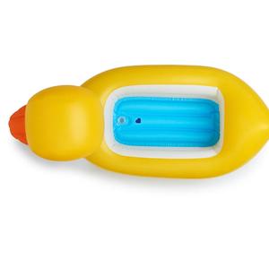Munchkin Duck Inflatable Baby Bathtub for Babies 6-24 Months, White Hot Heat Alert, Great for Home or Travel, Classic Yellow Ducky