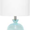 Elegant Designs LT3335-CBL Textured Glass Table Lamp, Clear Blue (Pack of 1)