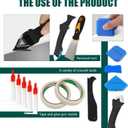 14Pcs Caulk Gun Kit Duty Caulk Gun 3 in 1 Silicone Caulking Tools 4Pcs Glass Glue Angle Scraper Caulking Nozzles Putty Knife Scraper 2 Rolls Masking Tape for Kitchen Bathroom Window Tile Sink Joint