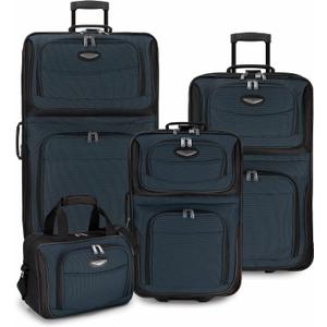 Travel Select Amsterdam Expandable Rolling Upright Luggage, Navy, 4-Piece Set