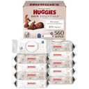 Huggies Skin Essentials Baby Wipes, Hypoallergenic, 99% Water, 10 Flip Top Packs (560 Wipes Total)