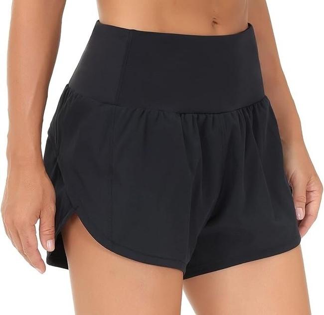 THE GYM PEOPLE Shorts High Waisted Running Shorts - NWT - Black - Womens, Size M