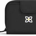 Sherpani Barcelona, Small Nylon Bifold Zipper Pocket Wallet for Women, Travel Bag, RFID Protection (One Size, Raven - Heritage)