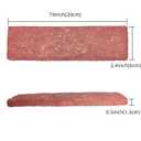 40 Pcs Red Thin Wall Brick Veneers, 2.4" x 7.9" for Kitchen Backsplash, Living Room, Fireplace, Interior and Exterior Wall Decoration (7 sq.ft)