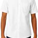 French Toast Men's Short Sleeve Classic Poplin Dress Shirt (Medium, White)