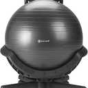 Gaiam Ultimate Balance Ball Chair (Standard or Swivel Base Option) - Premium Exercise Stability Yoga Ball Ergonomic Chair for Home and Office Desk - 52cm Anti-Burst Ball, Air Pump, Exercise Guide