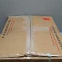 Ceramic Bathroom Sink, Black and White 19" x 15" Above Counter Porcelain Vessel Sink with Black Faucet and Pop up drain Set, Rectangle