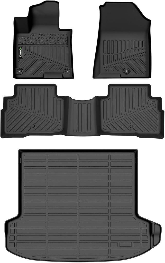All Weather Floor Mats & Cargo Liner for 2026 Kia Sportage Hybrid (Not PHEV) Full Set Floor Liners Accessories, Black